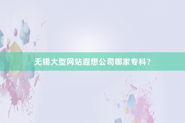 无锡大型网站遐想公司哪家专科？