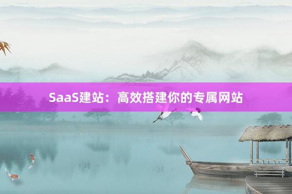 SaaS建站：高效搭建你的专属网站